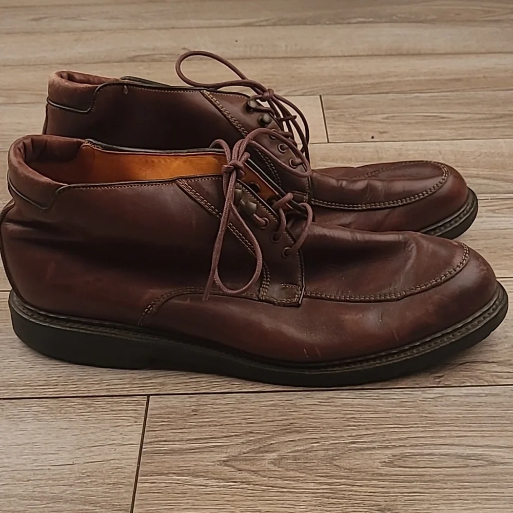 ALLEN EDMONDS Logan Brown Leather‎ Sz 12 D Chukka Lace Up Boots  Shoes